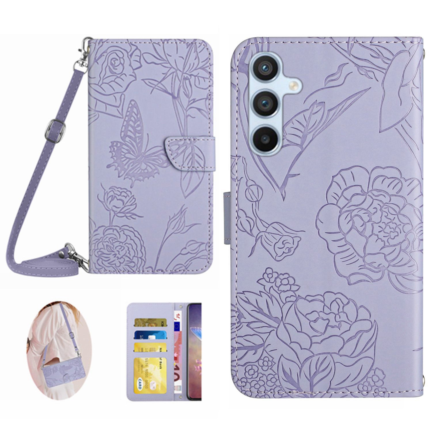 HT03 For Samsung Galaxy F34 5G M34 5G PU Leather Wallet Case Imprinted Stand Phone Cover with Shoulder Strap HT03 For Samsung Galaxy F34 5G M34 5G PU Leather Wallet Case Imprinted Stand Phone Cover with Shoulder Strap